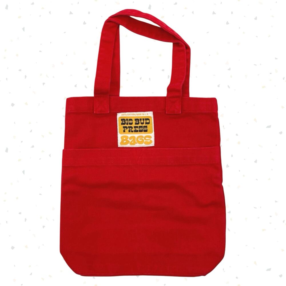Big Bud Press Mini Tote Mustang Red Bright Cotton Canvas Casual Small Bag NEW